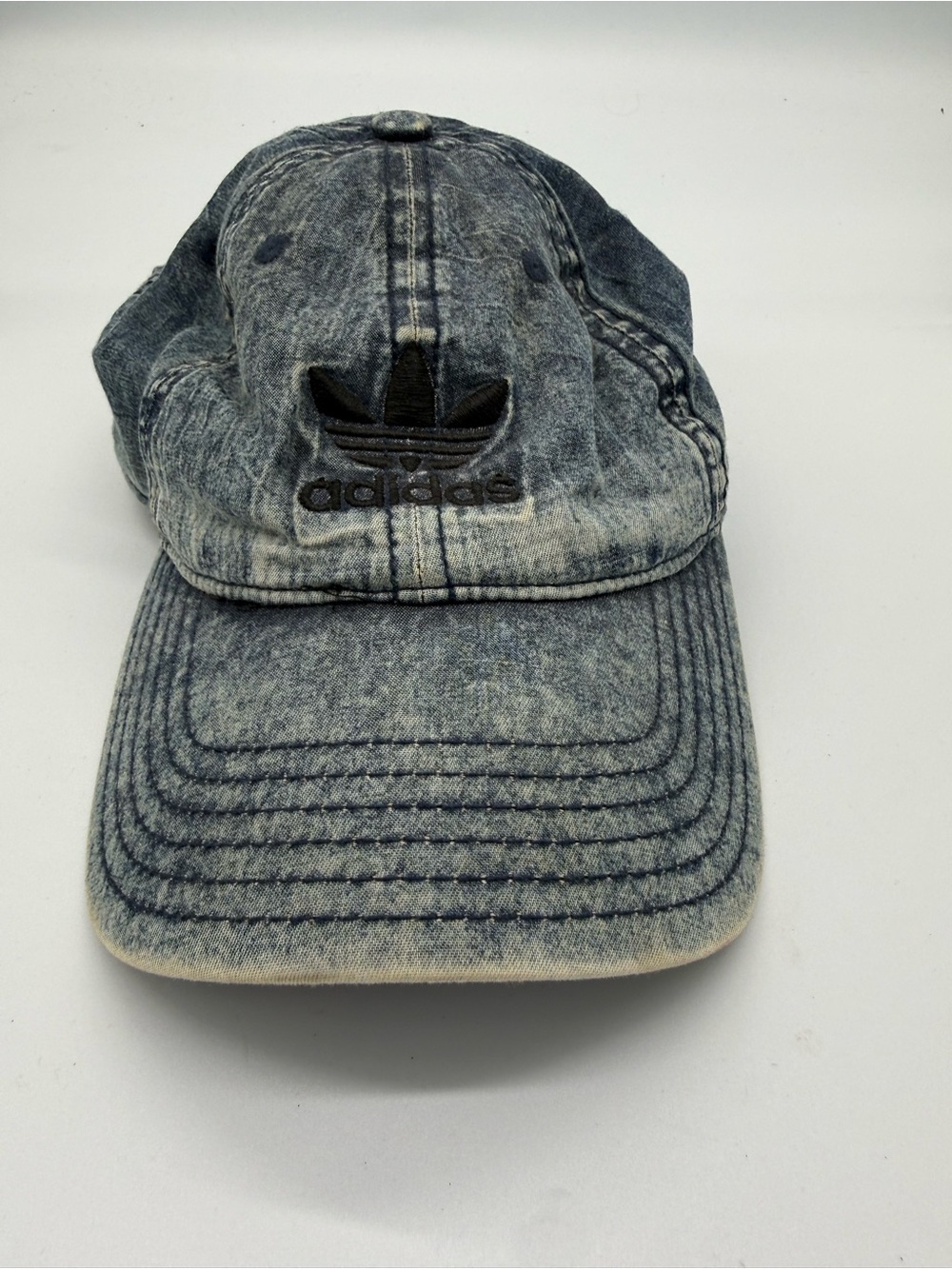 adidas Washed Denim Trefoil Cap - Black and Faded Blue
